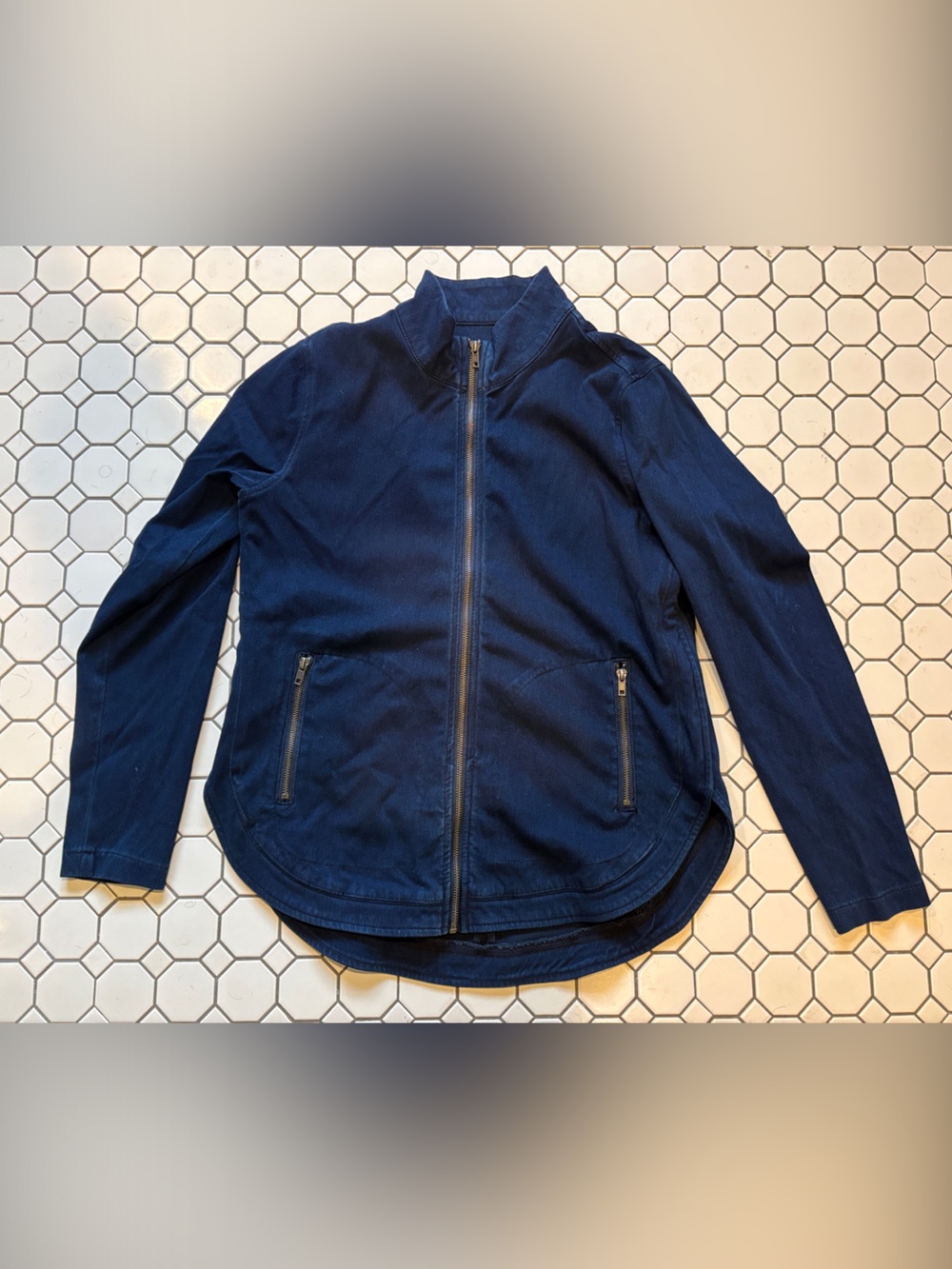 Liverpool Navy Denim Jacket with Black Label Detail